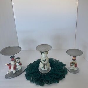 Christmas Trio, around $40 value, Candle holders
